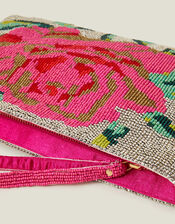 Hand Beaded Rose Clutch, , large