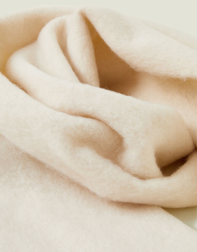 Plain Tassel Scarf, Natural (NATURAL), large