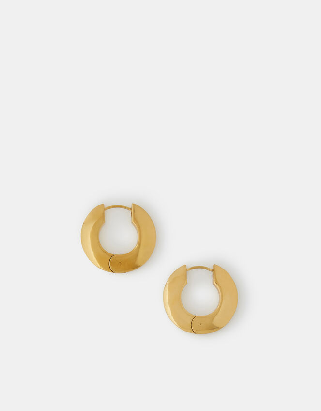 Stainless Steel Mixed Metal Twist Hoop Earrings, , large