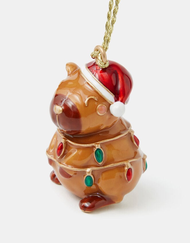 Capybara Enamel Christmas Tree Decoration, , large