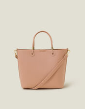 Smooth Faux Leather Handbag, , large