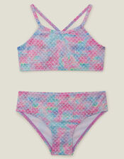 Girls Mermaid Bikini Set, Multi (PASTEL MULTI), large