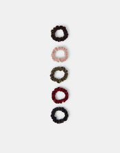 5-Pack Velvet Hair Scrunchies, , large