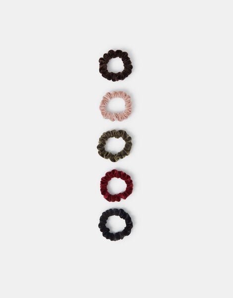 5-Pack Velvet Hair Scrunchies, , large