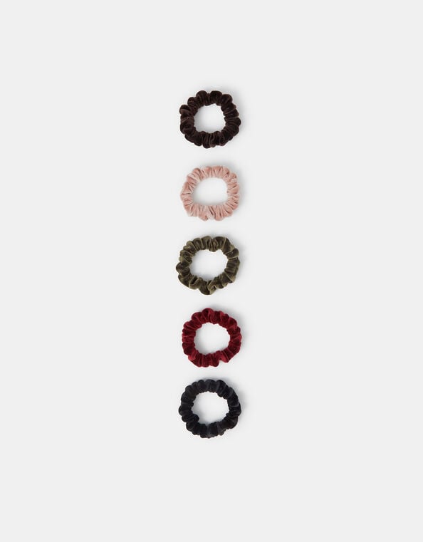 5-Pack Velvet Hair Scrunchies, , large