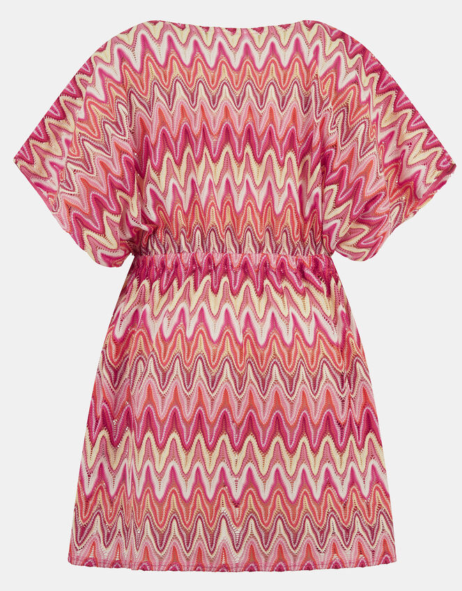 Girls V-Neck Crochet Kaftan, Multi (BRIGHTS MULTI), large