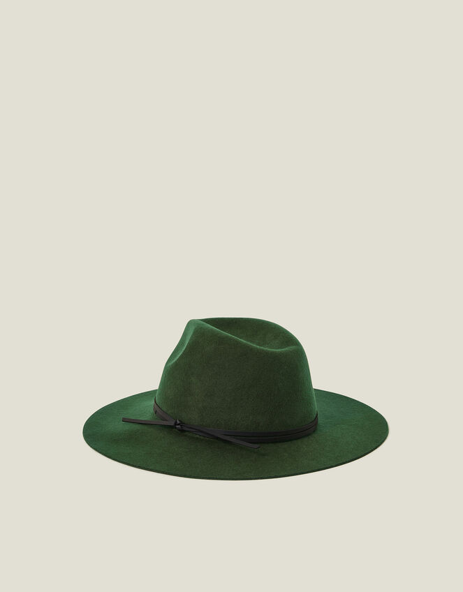 Wool Fedora Hat, Green (GREEN), large