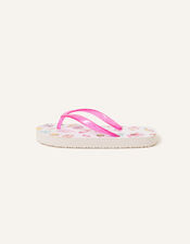 Girls Shell Print Flip Flops, Multi (PASTEL-MULTI), large