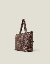Leopard Print Shopper Tote Bag, , large