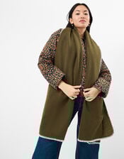 Stitched Edge Blanket Scarf, , large