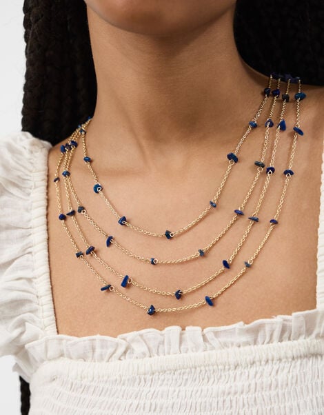 Stone Station Layered Necklace, , large