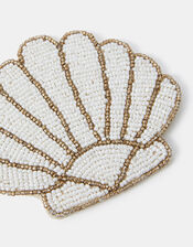 Beaded Shell Coaster, , large