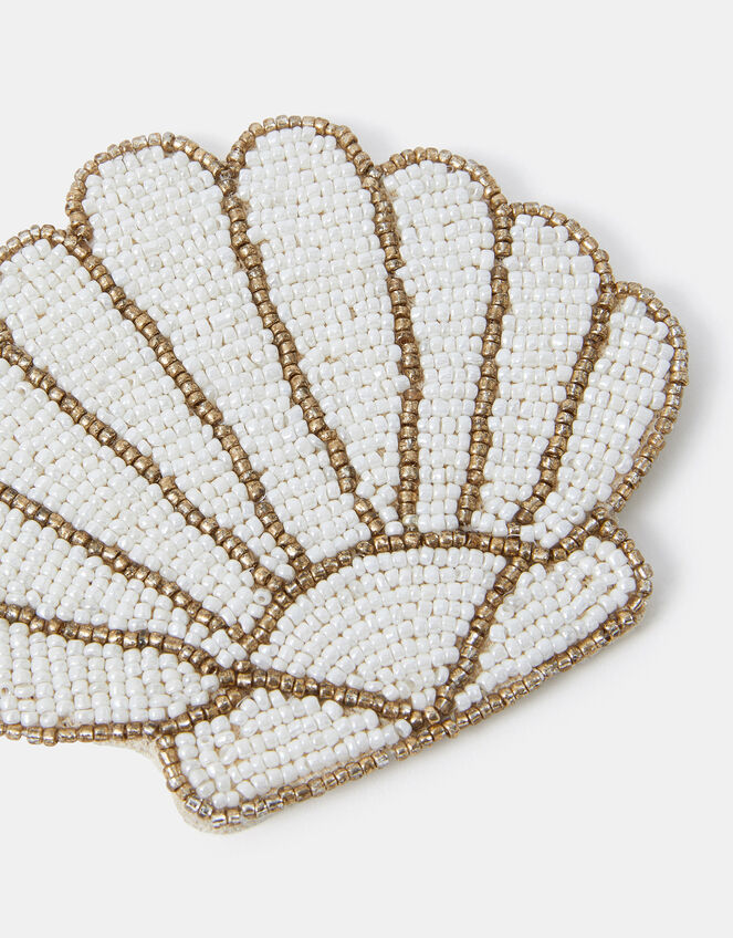 Beaded Shell Coaster, , large