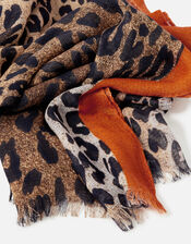 Stripe Leopard Scarf , , large