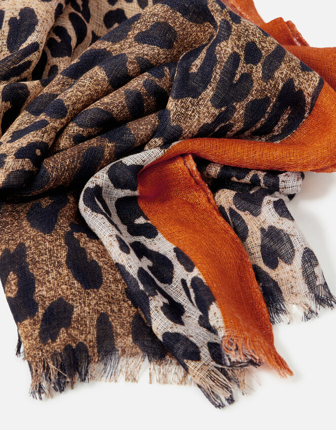 Stripe Leopard Scarf , , large