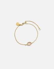 14ct Gold-Plated Healing Stone Rose Quartz Bracelet, , large
