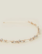 Girls Diamante Butterfly Metal Headband, , large