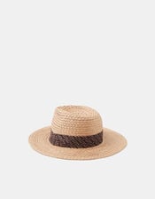 Straw Fedora Hat, , large