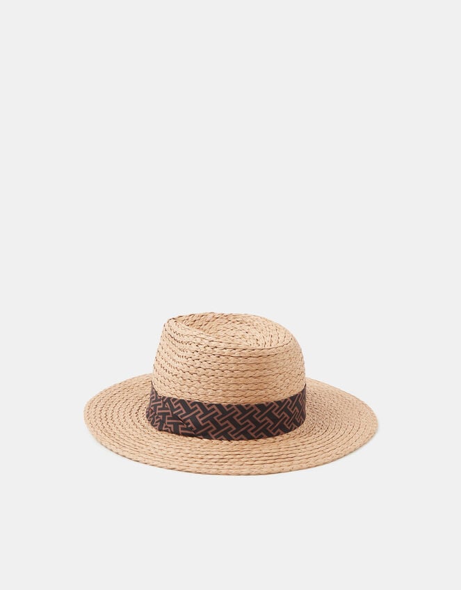 Straw Fedora Hat, , large