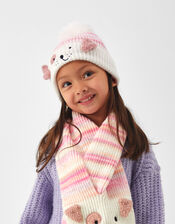 Girls Dog Ombr&eacute; Bobble Hat, Multi (PASTEL MULTI), large