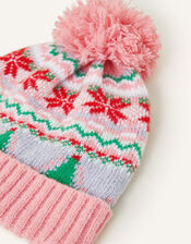 Christmas Fair Isle Beanie Hat, Multi (BRIGHTS-MULTI), large