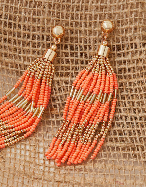 Beaded Tassel Earrings, , large