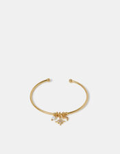 14ct Gold-Plated Thin Charm Cuff Bracelet, , large