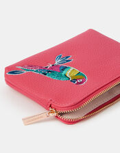 Embroidered Parrot Coin Purse, , large