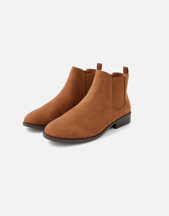 Suedette Chelsea Boots, Brown (BROWN), large