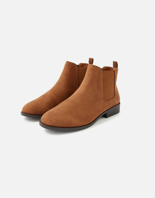 Suedette Chelsea Boots, Brown (BROWN), large
