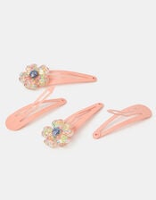 4-Pack Girls Flower Hair Clips, , large