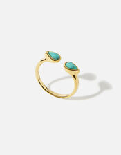 14ct Gold-Plated Turquoise Ring, Blue (TURQUOISE), large