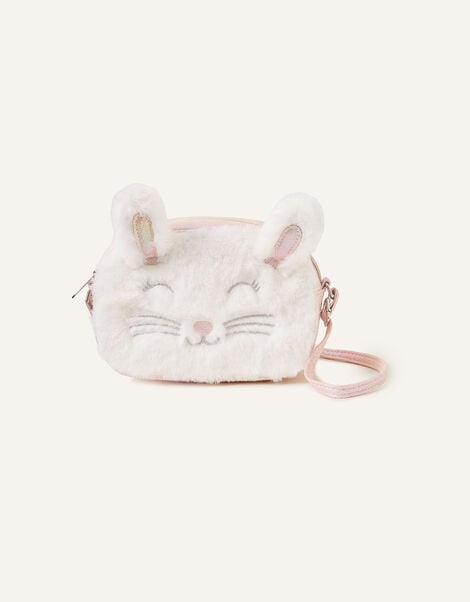 Girls Fluffy Bunny Bag, , large