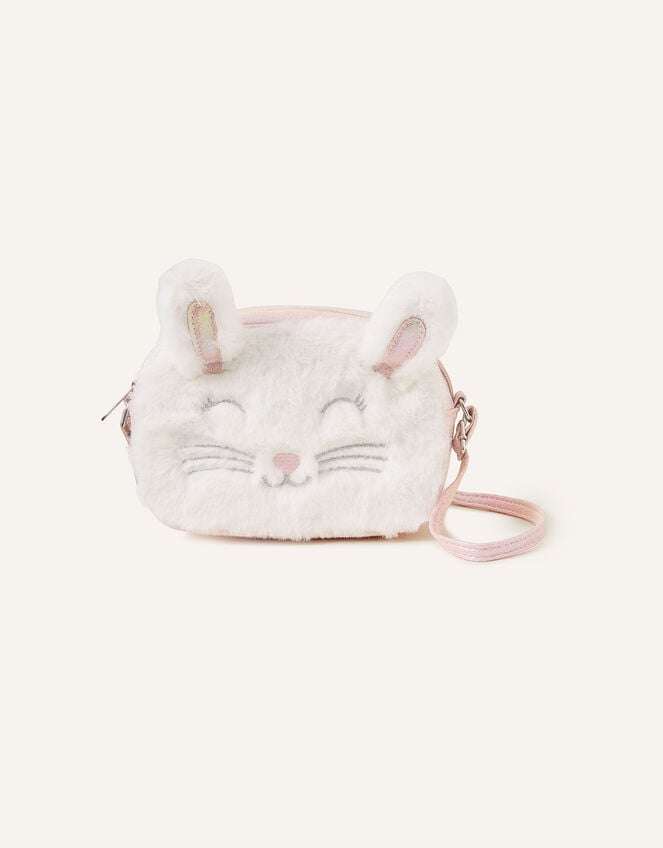 Girls Fluffy Bunny Bag, , large