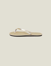 Plain Seagrass Flip Flops, Gold (GOLD), large
