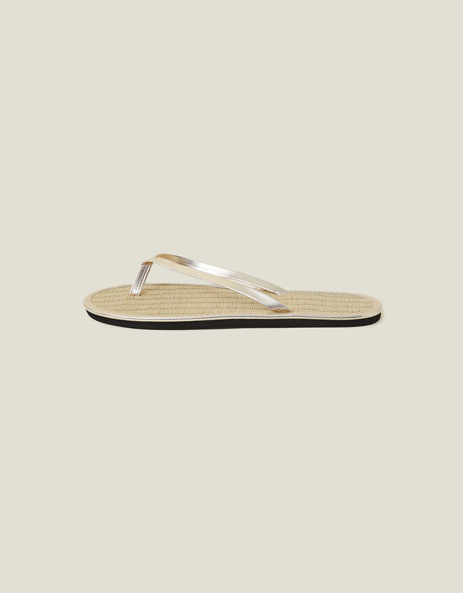 Plain Seagrass Flip Flops, Gold (GOLD), large