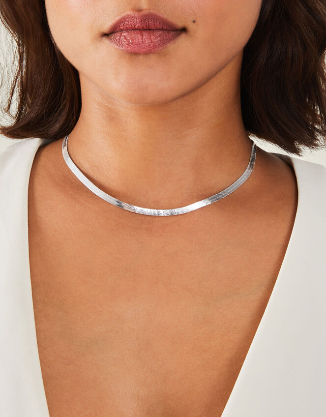 Snake Chain Necklace, Silver (SILVER), large