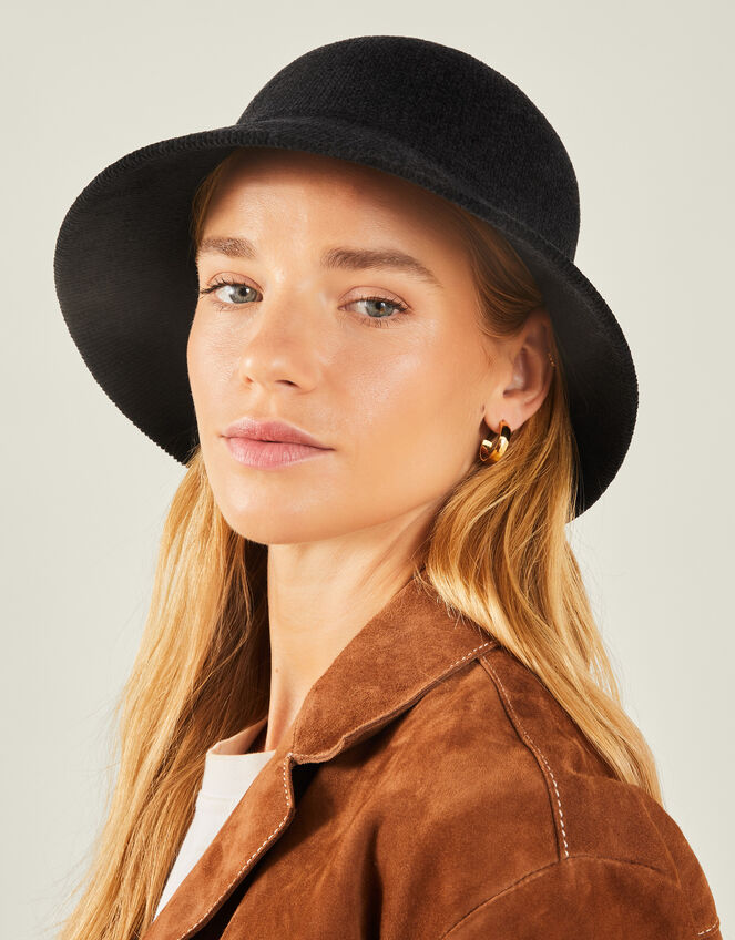 Chenille Bucket Hat, Black (BLACK), large