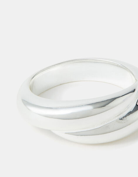 Sterling Silver-Plated Wrap Ring, Silver (ST SILVER), large