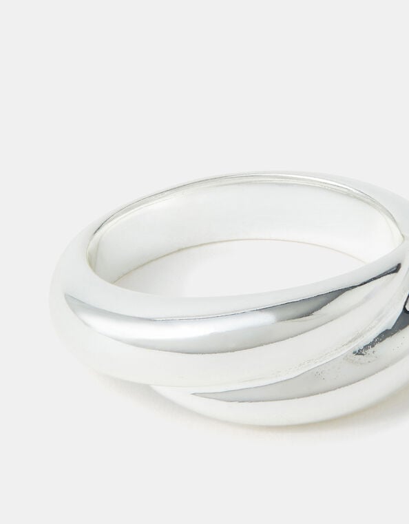 Sterling Silver-Plated Wrap Ring, Silver (ST SILVER), large
