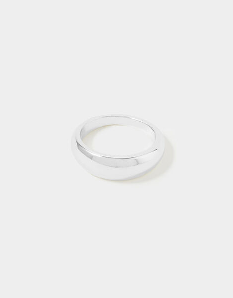Reconnected Round Edge Band Ring Silver, Silver (SILVER), large