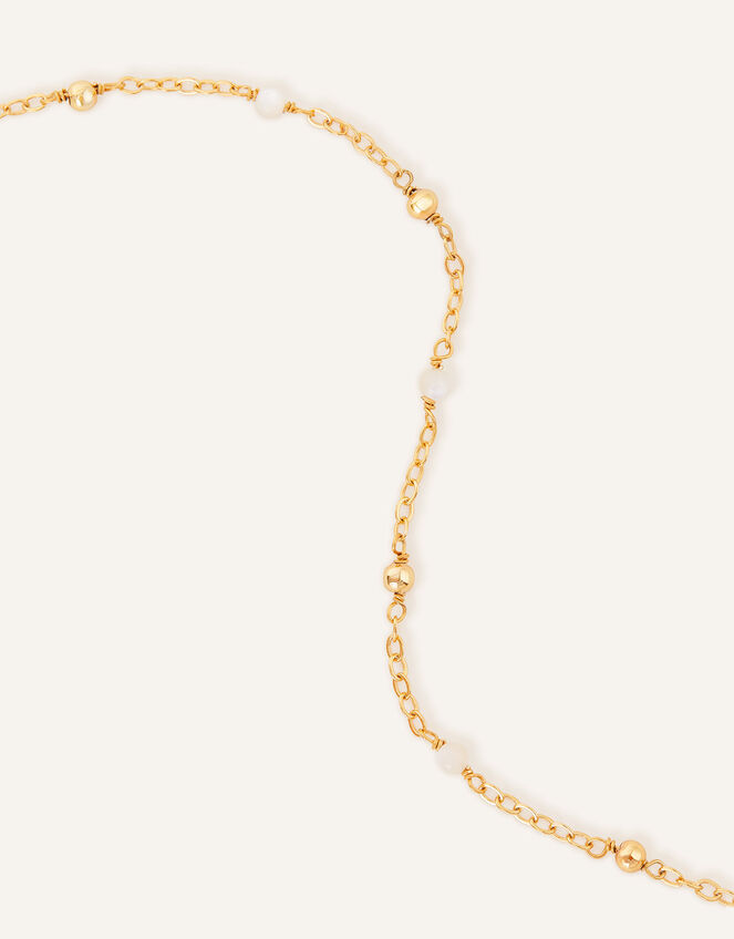 14ct Gold-Plated Pearl Beaded Necklace, , large