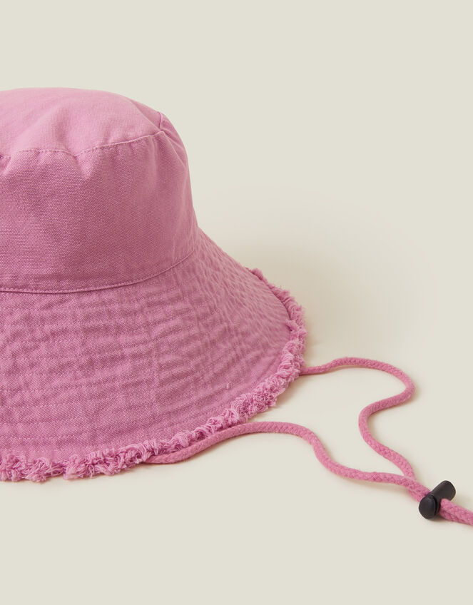 Lace Trim Bucket Hat, Pink (PINK), large