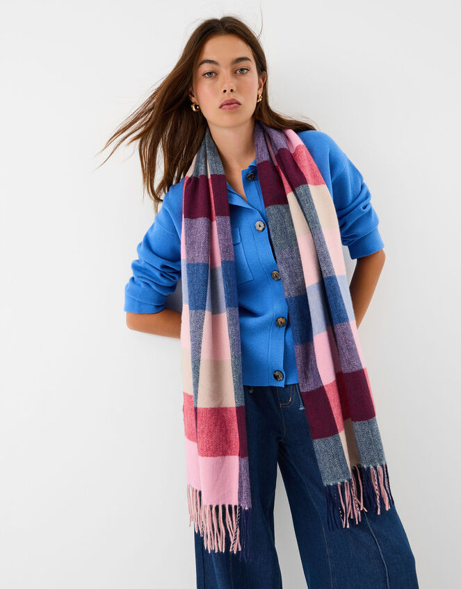 Check Print Blanket Scarf, , large