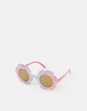 Girls Ombr&eacute; Flower Round Sunglasses, , large