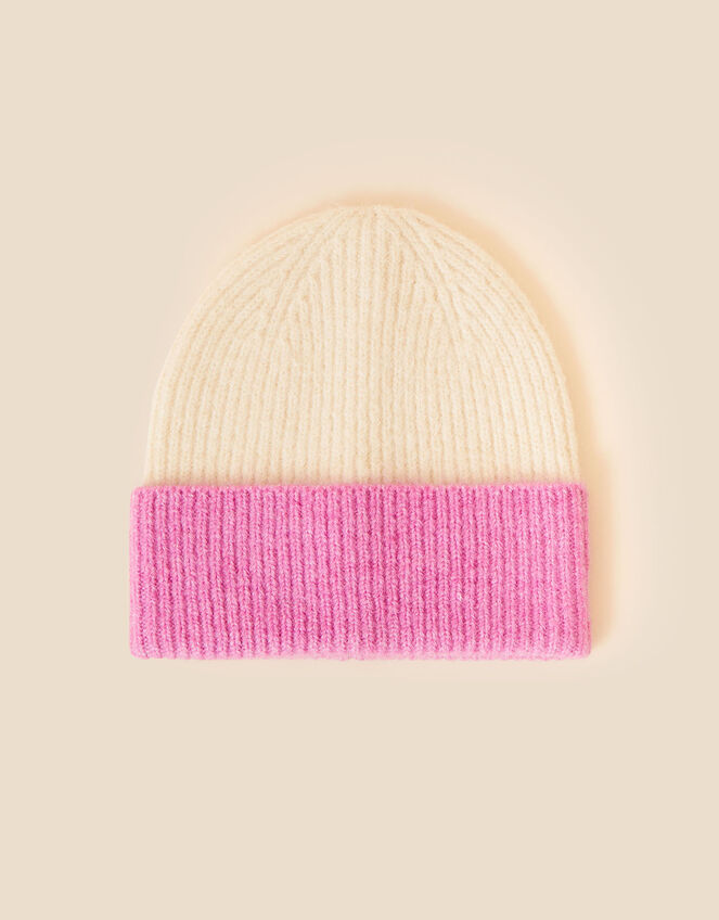 Colourblock Beanie, Pink (PINK), large