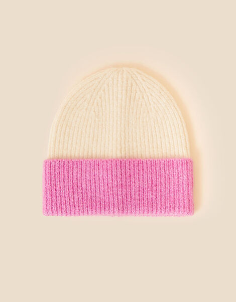 Colourblock Beanie Pink, Pink (PINK), large