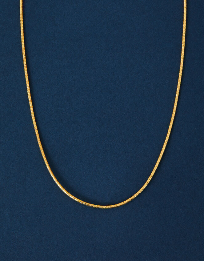 14ct Gold-Plated Diamond Cut Necklace, , large