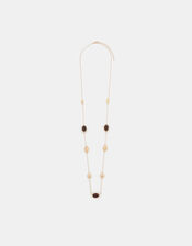 Resin Stone Station Necklace, , large