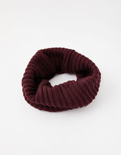 Chunky Knit Snood , Red (BURGUNDY), large